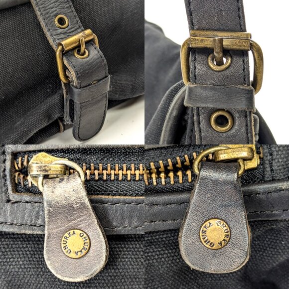 GHURKA Black Denim and Leather Rugged Messenger Crossbody - Picture 14 of 15